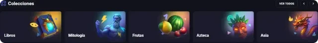 Catálogo con juegos en Spinaura Casino